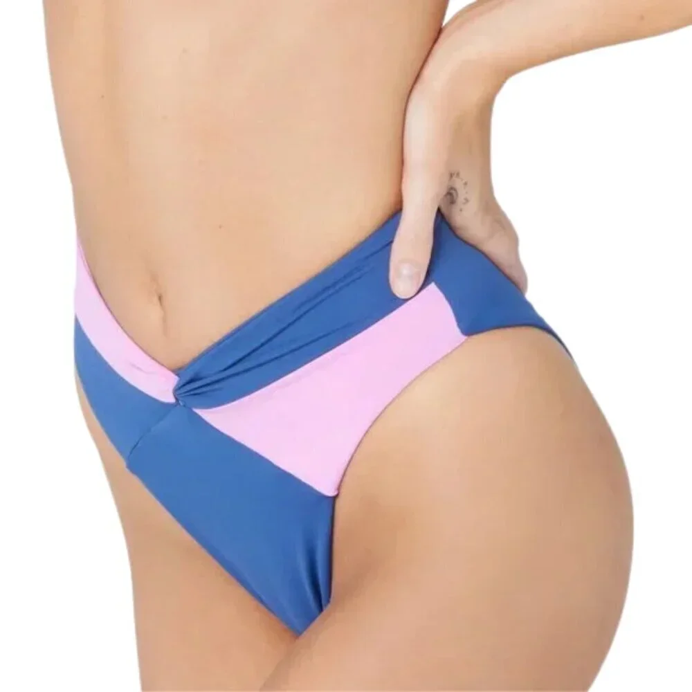 NWT l*space Nancy Lee Bitsy Color Block Bikini Bottom in Indigo / Rosebud Sz. S